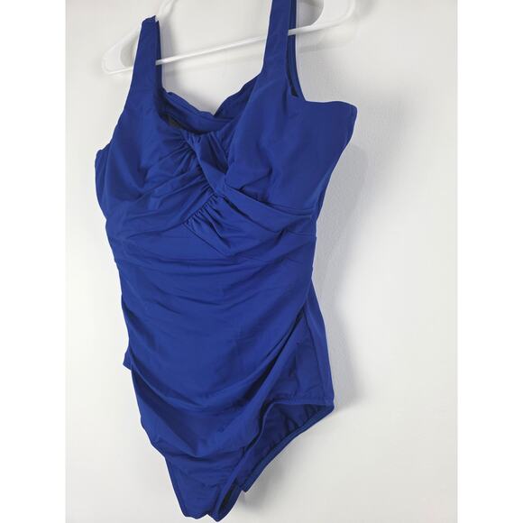 Lands End One Piece Swimsuit 18DD Womens Plus Size Underwired Blue Beach - Picture 2 of 7